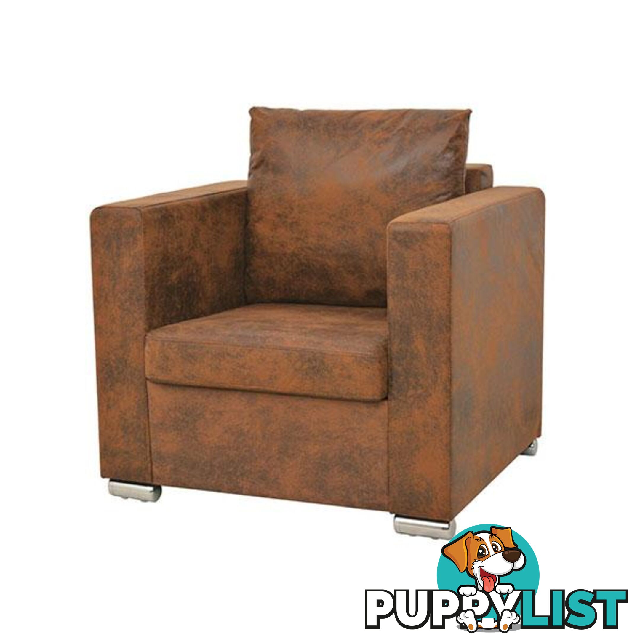 Armchair 82 X 73 X 82 Cm Artificial Suede Leather - Unbranded - 8718475564546