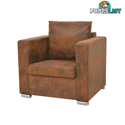 Armchair 82 X 73 X 82 Cm Artificial Suede Leather - Unbranded - 8718475564546