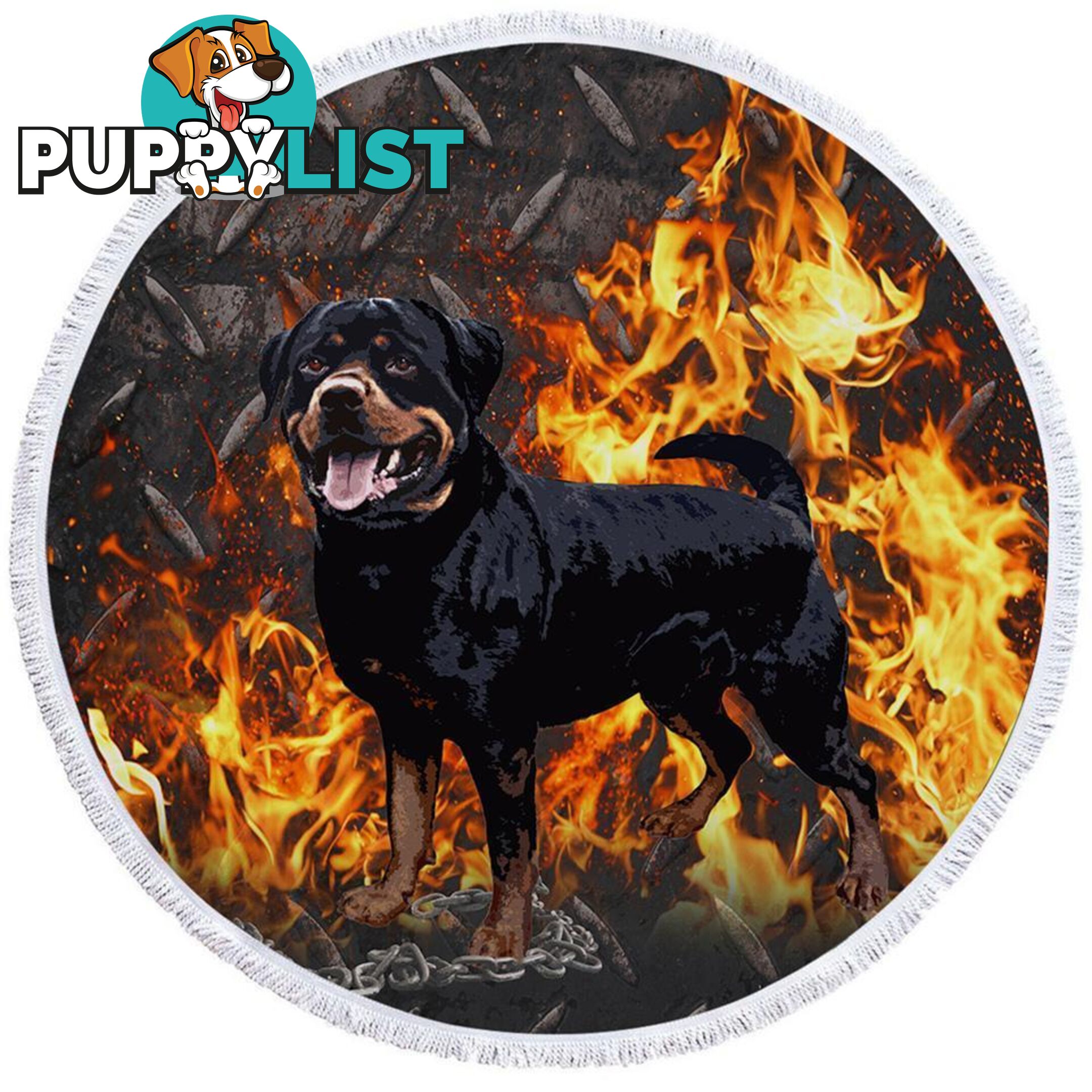 Tough Rottweiler Dog Beach Towel - Towel - 7427046313841