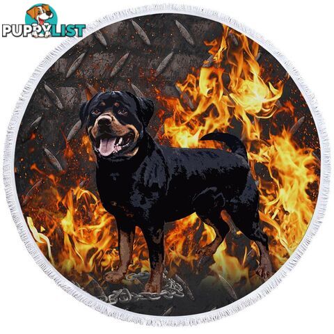 Tough Rottweiler Dog Beach Towel - Towel - 7427046313841