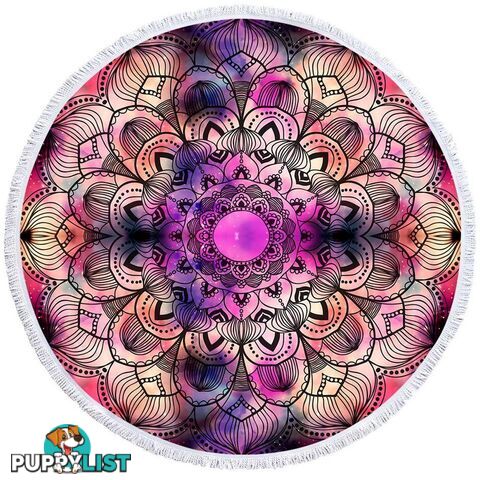 Purple Space Mandala Beach Towel - Towel - 7427046315470