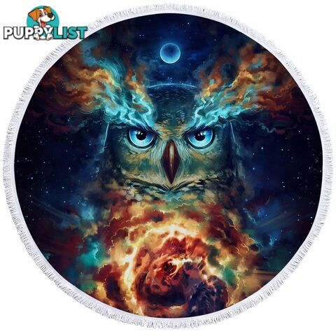 Supernova Owl Beach Towel - Towel - 7427046330107