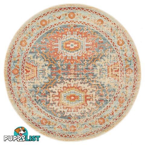 Legacy Round Mavi Turuncu Rug - Unbranded - 9375321884181