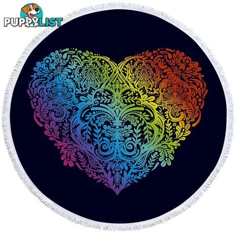 Colorful Art Heart Beach Towel - Towel - 7427046319003