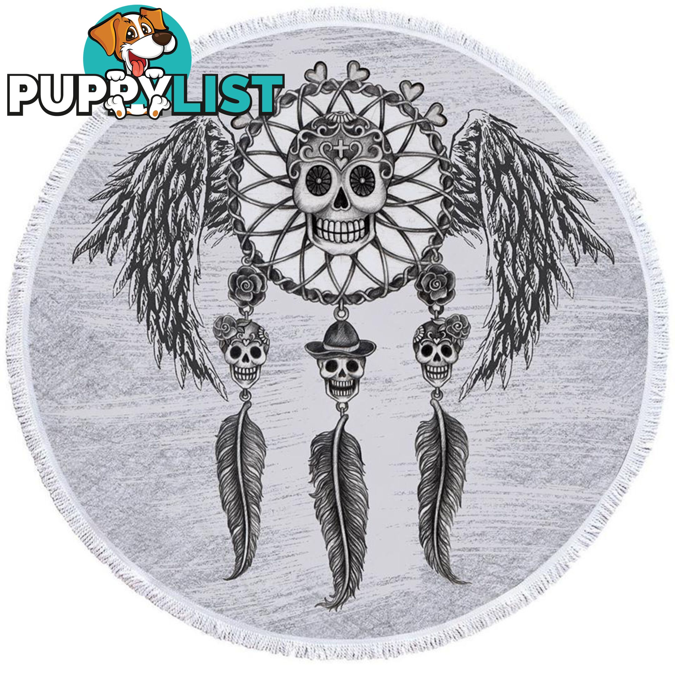 Dream Catcher Skulls Beach Towel - Towel - 7427046321044