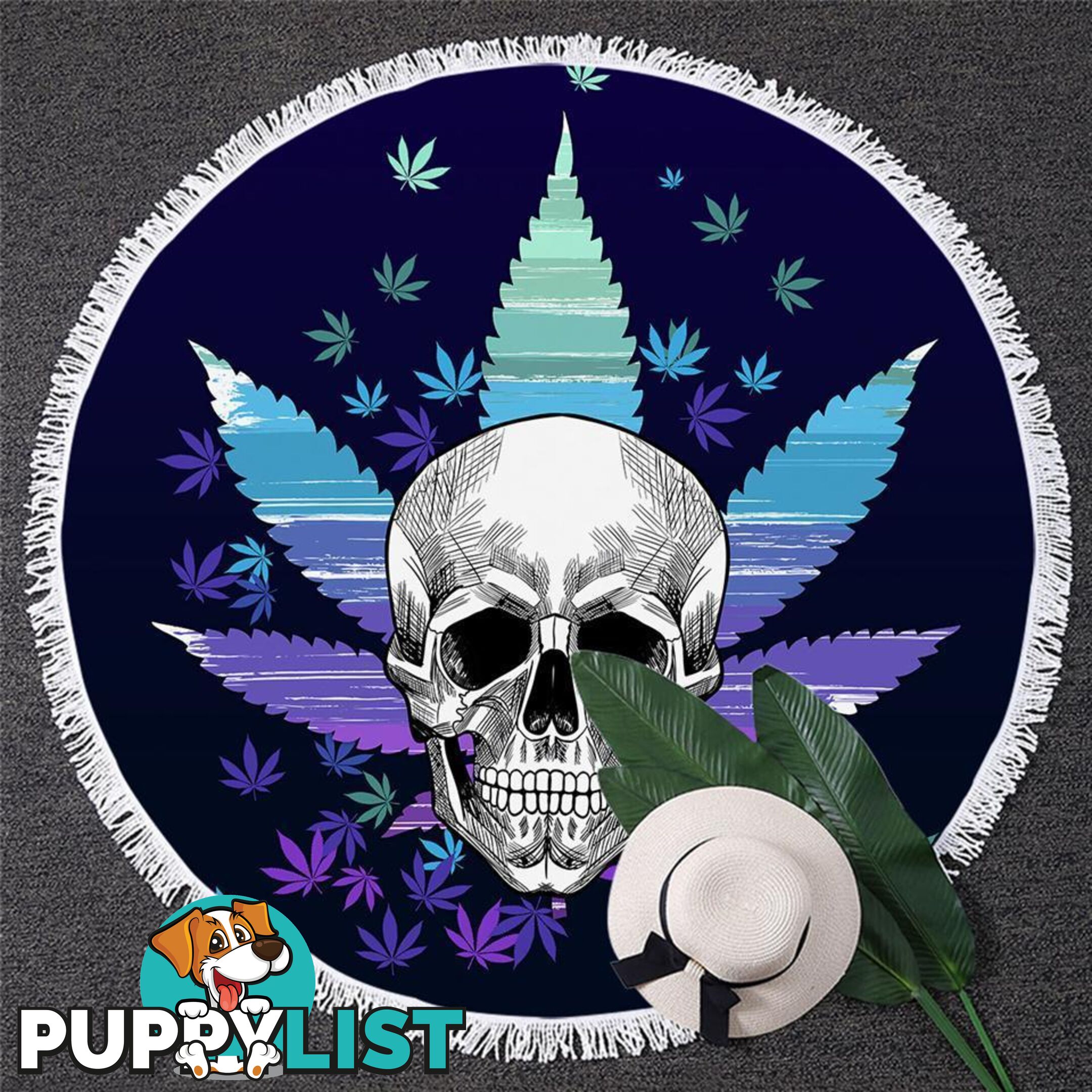 420 Skull Beach Towel - Towel - 7427046332903