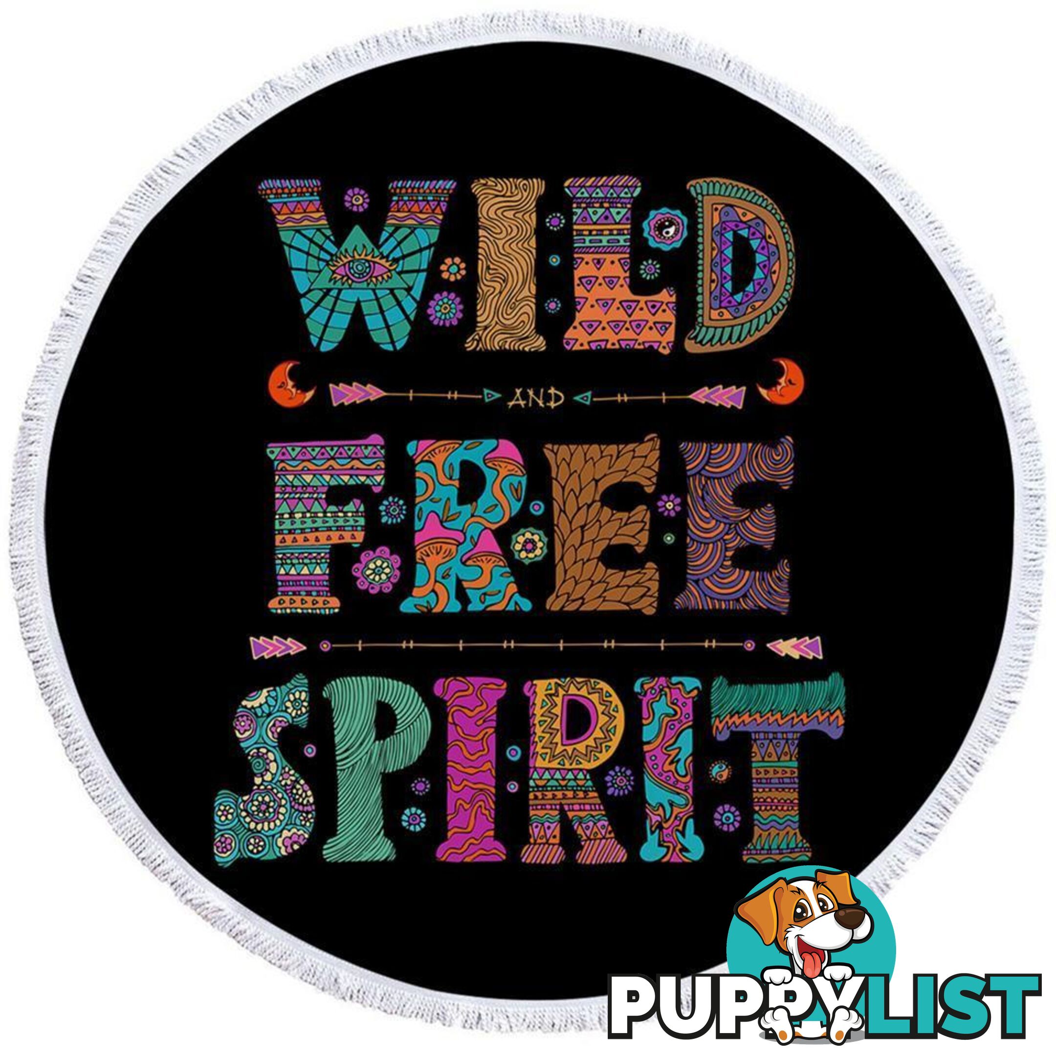 Black Background Wild Free Spirit Beach Towel - Towel - 7427046313346