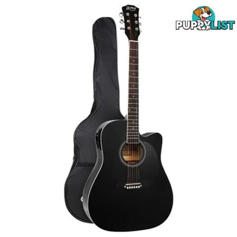 41 Inch Electric Acoustic Guitar Wooden Classical Full Size Bass Black - Alpha - 7427046200912