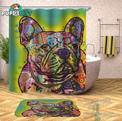 Colorful Bulldog Shower Curtain - Curtain - 7427046286114