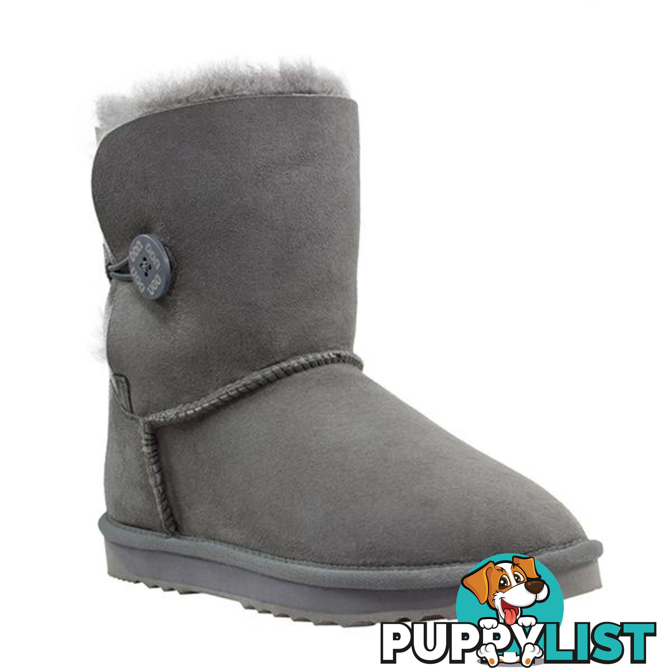 Comfort Me Australian Made Mini Bailey Button Ugg Boot Grey - Comfort Me - 822427521377