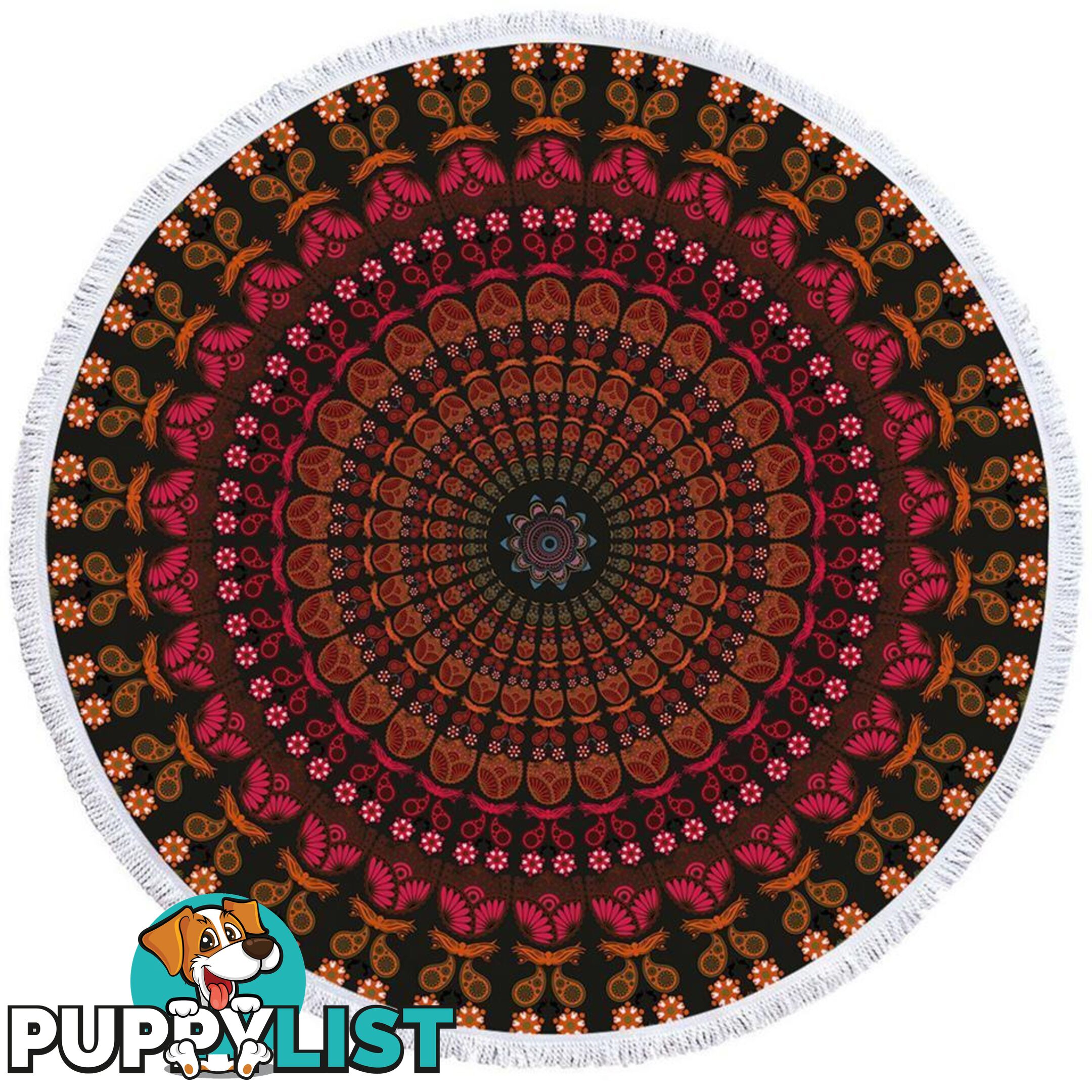 Reddish Mandala Beach Towel - Towel - 7427046317795