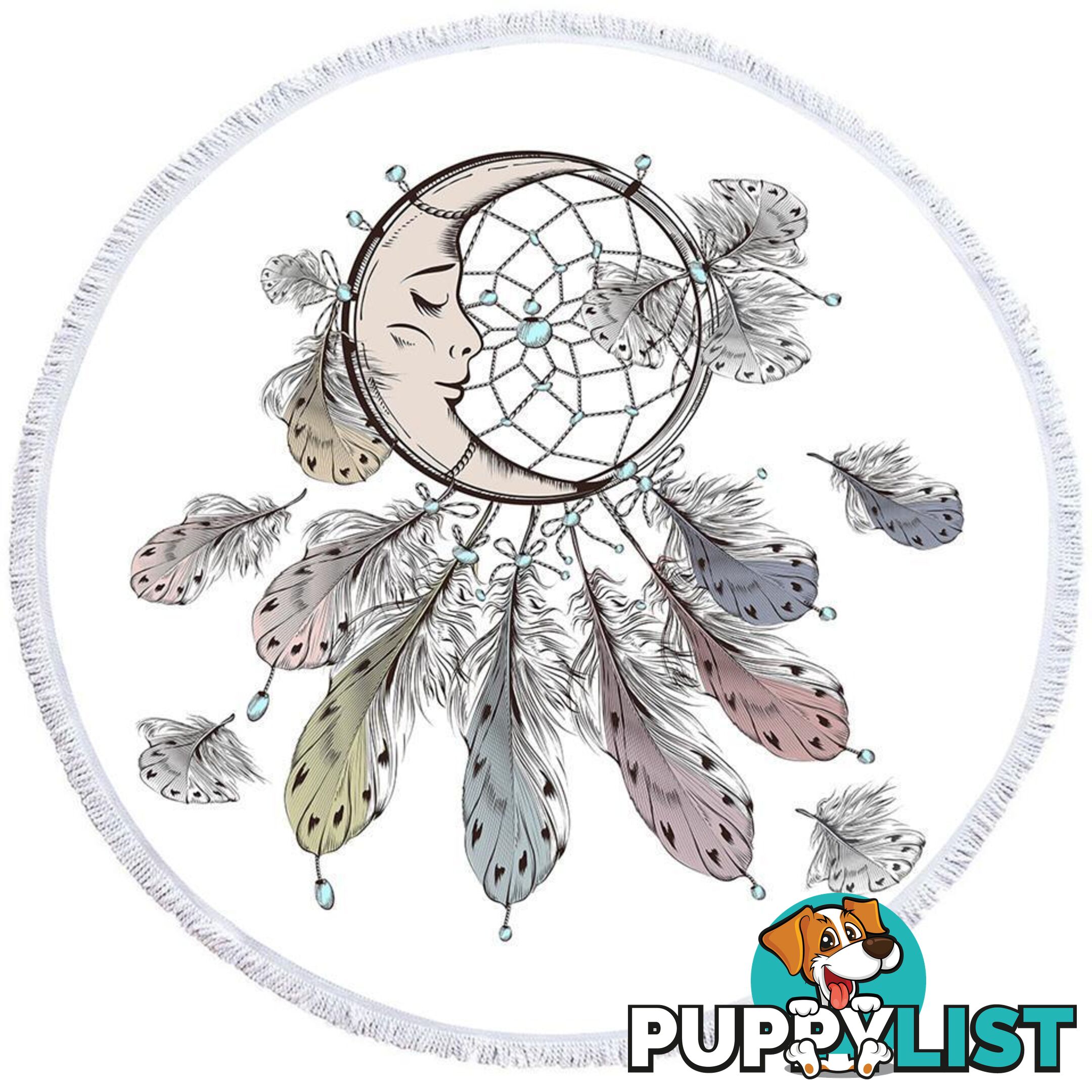 Moon Dream Catcher Beach Towel - Towel - 7427046311373