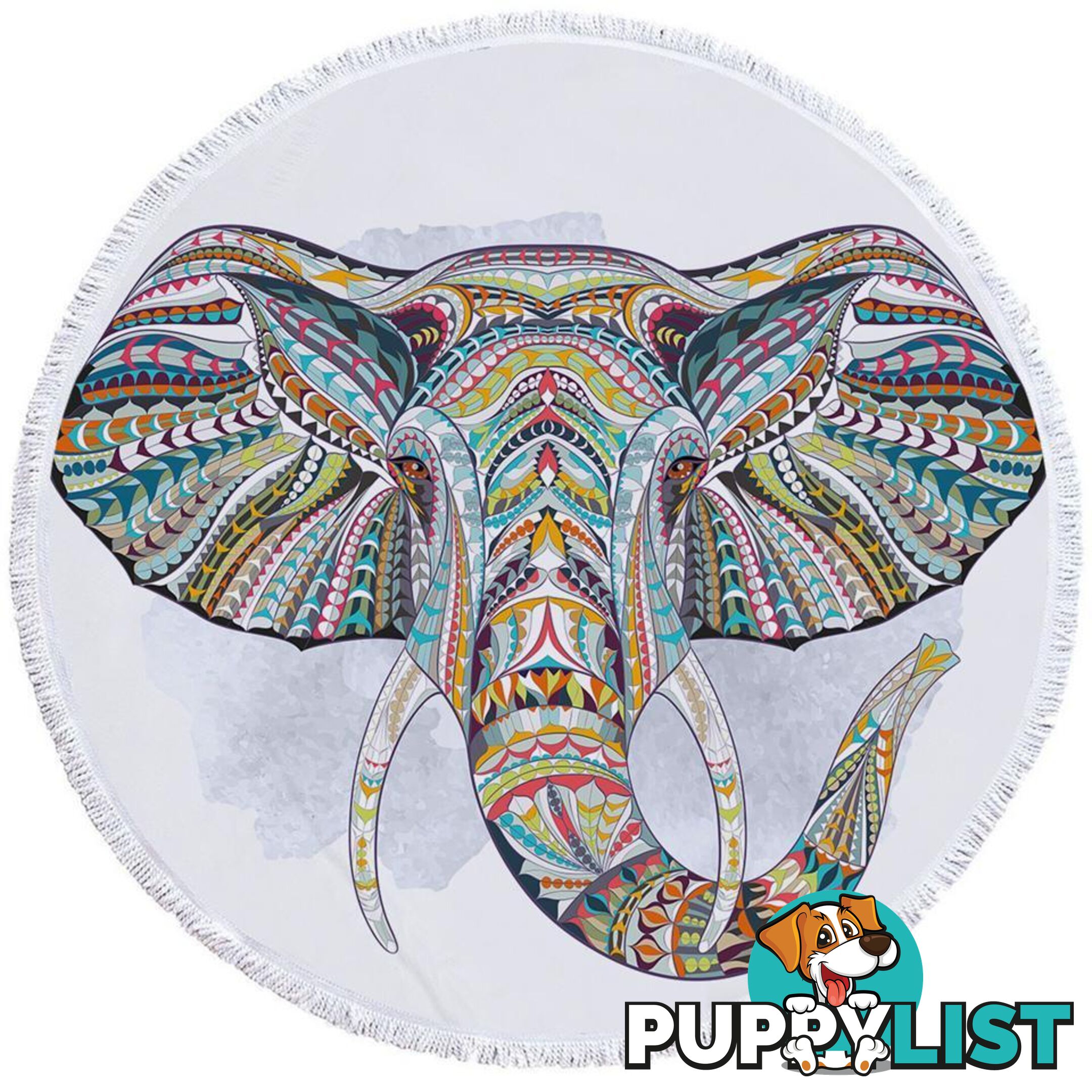 Colorful Elephant Head Beach Towel - Towel - 7427046328272