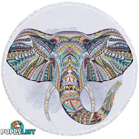 Colorful Elephant Head Beach Towel - Towel - 7427046328272