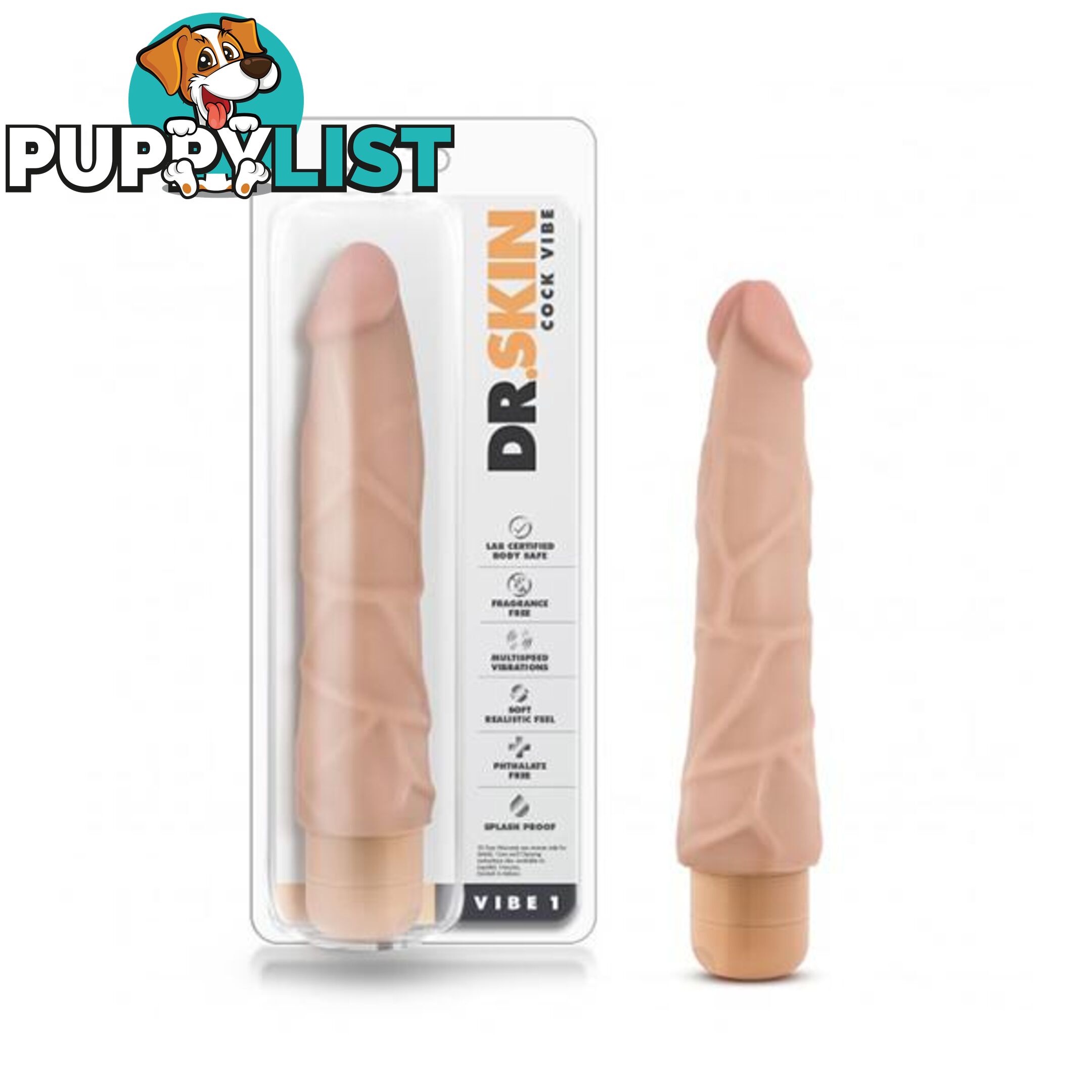 Dr Skin Cock Vibe 1 9 Inch Vibrating Cock Beige - Dr Skin - 735380100735