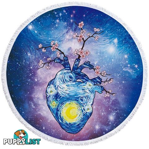 Space Human Heart Beach Towel - Towel - 7427046323154