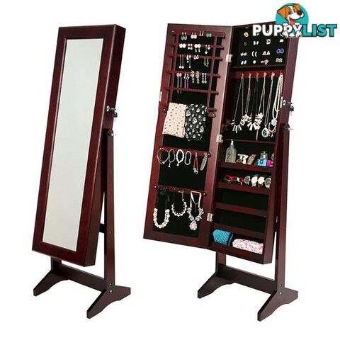 Mirror Jewellery Cabinet Luvo Walnut - Unbranded - 9352338001046