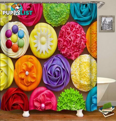 Multi Colored Cupcakes Shower Curtain - Curtain - 7427045984851