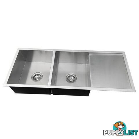 304 Stainless Steel Sink 1114 x 450mm Combo - Unbranded - 4631572392192