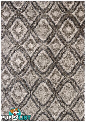 Capri Madison Bone Grey and Stone Diamond Modern Rug - Unbranded - 9375321829878