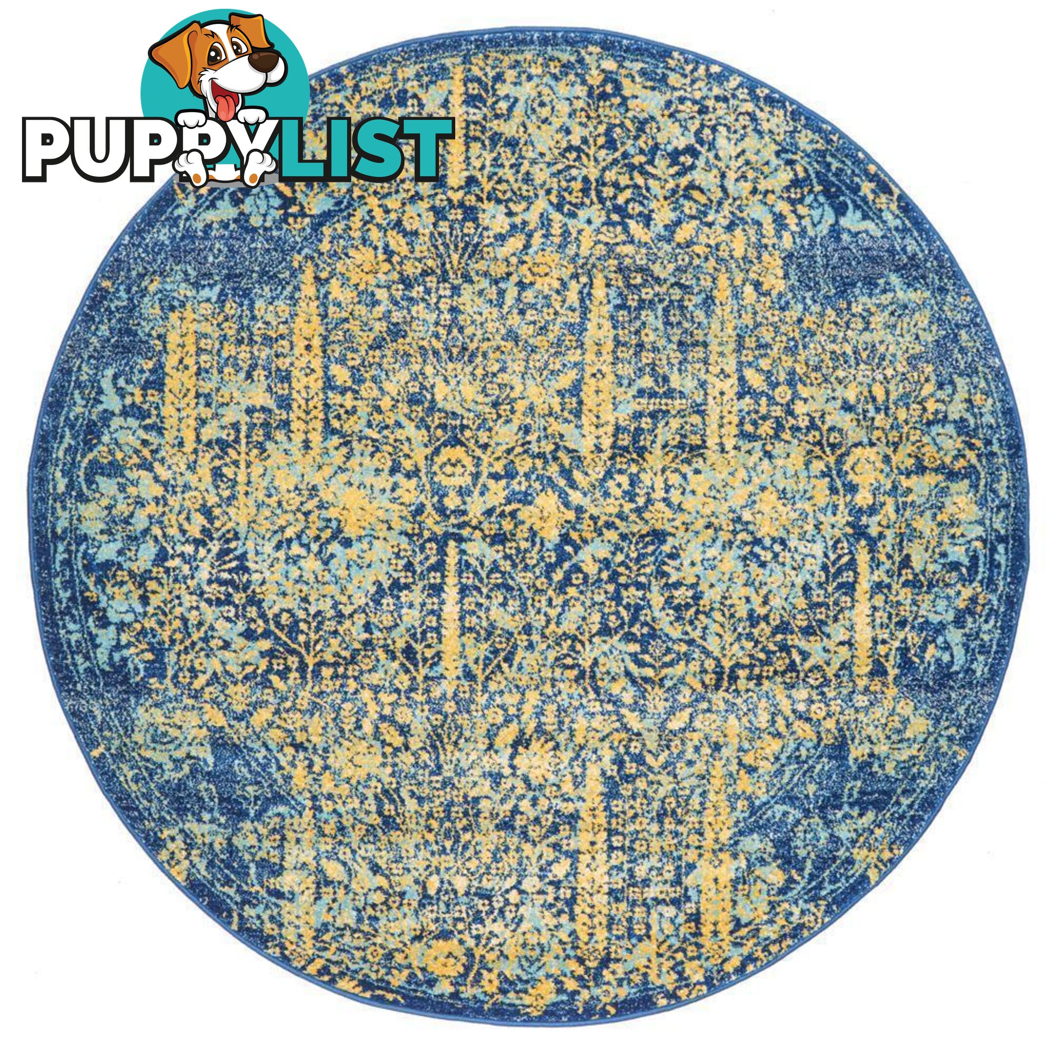 Radiance Royal Blue Round Rug - Unbranded - 9375321886482