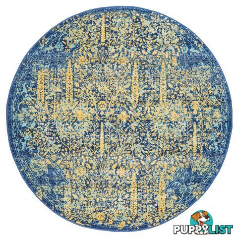 Radiance Royal Blue Round Rug - Unbranded - 9375321886482