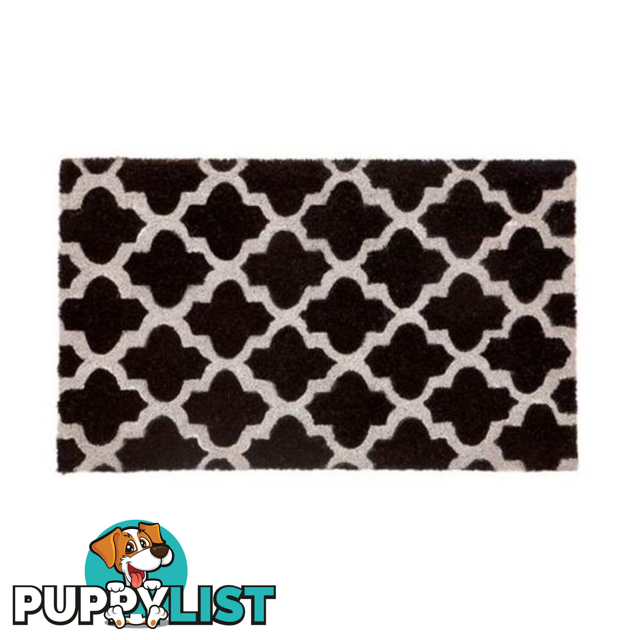 Girih Black Pvc Backed Coir Door Mat - Unbranded - DMGIRIHBLK06090