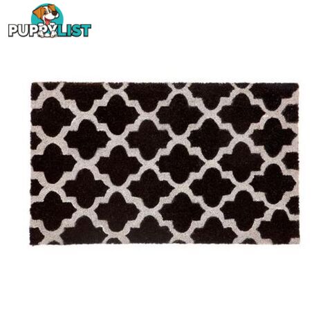 Girih Black Pvc Backed Coir Door Mat - Unbranded - DMGIRIHBLK06090