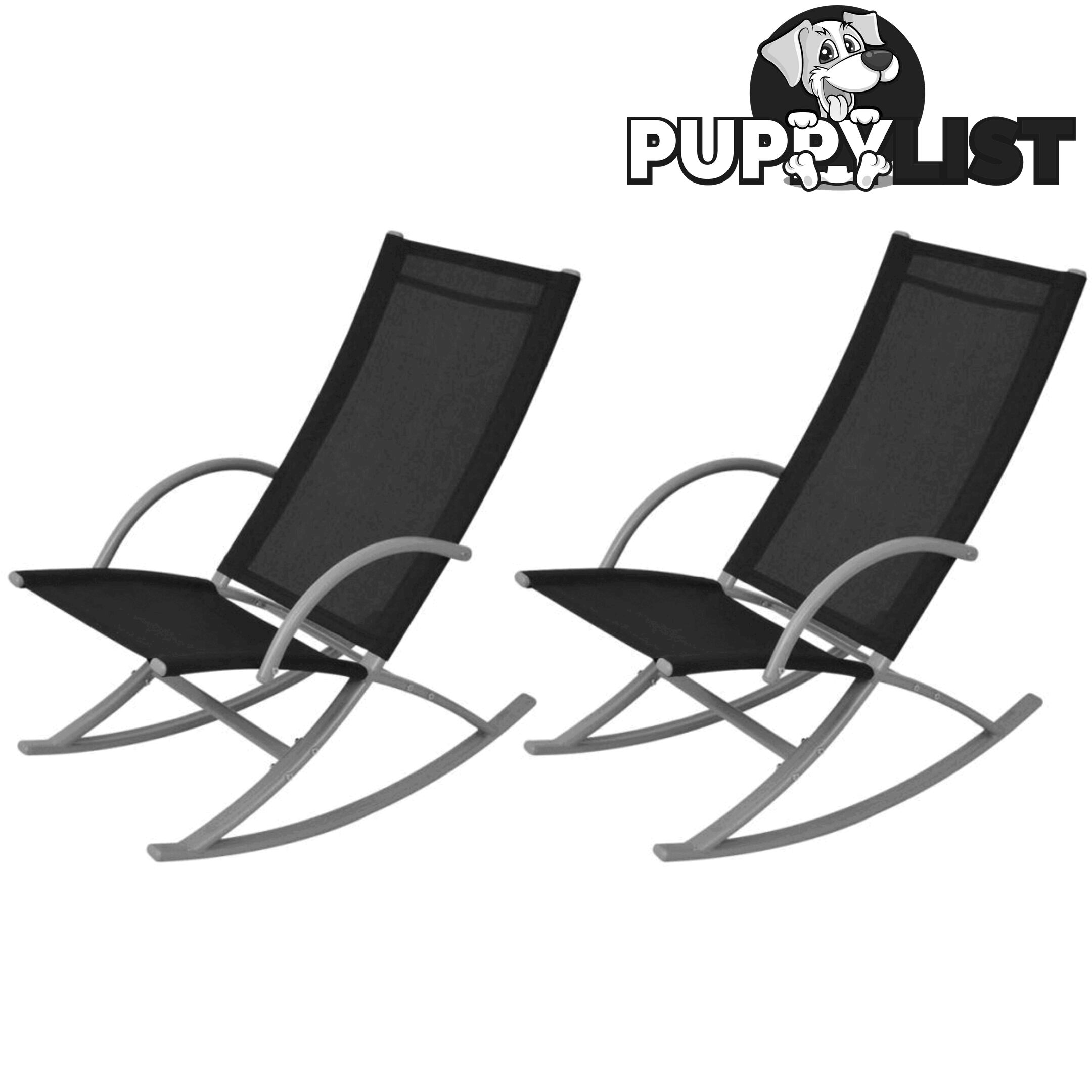 Garden Rocking Chairs (2 Pcs) - Black - Unbranded - 4326500417220