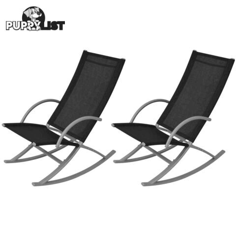 Garden Rocking Chairs (2 Pcs) - Black - Unbranded - 4326500417220