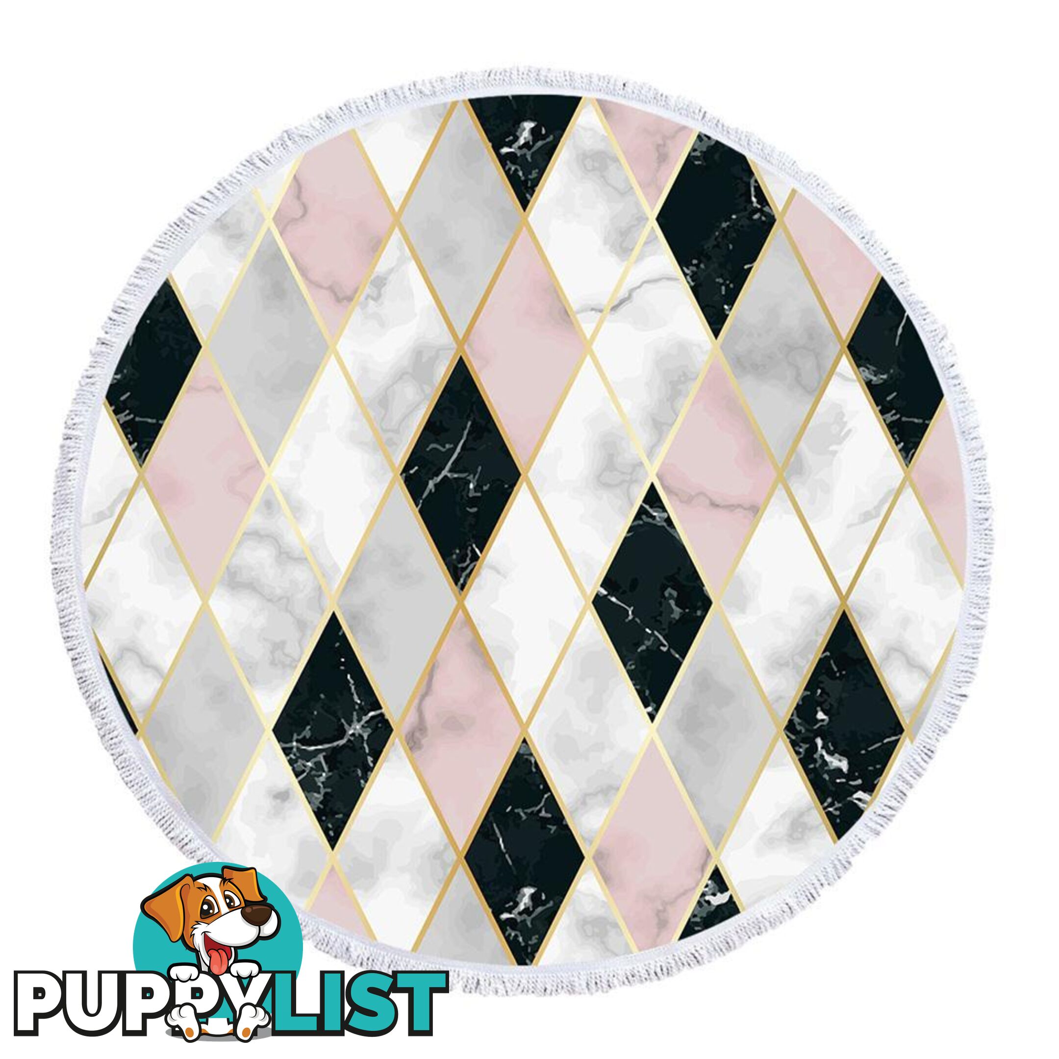 Pinkish and Black Geometric Shape Marble Beach Towel - Towel - 7427046341271