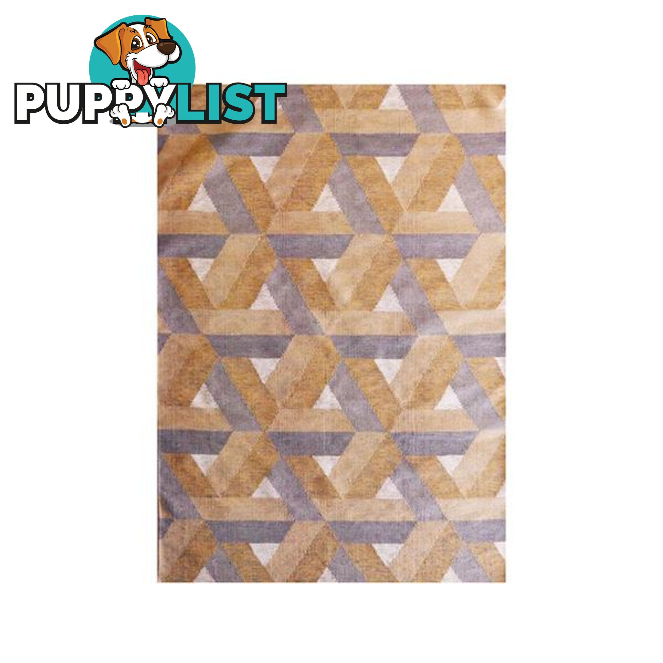 Kelim Geo Gold Flat Weave Rug - Unbranded - 7427046150408