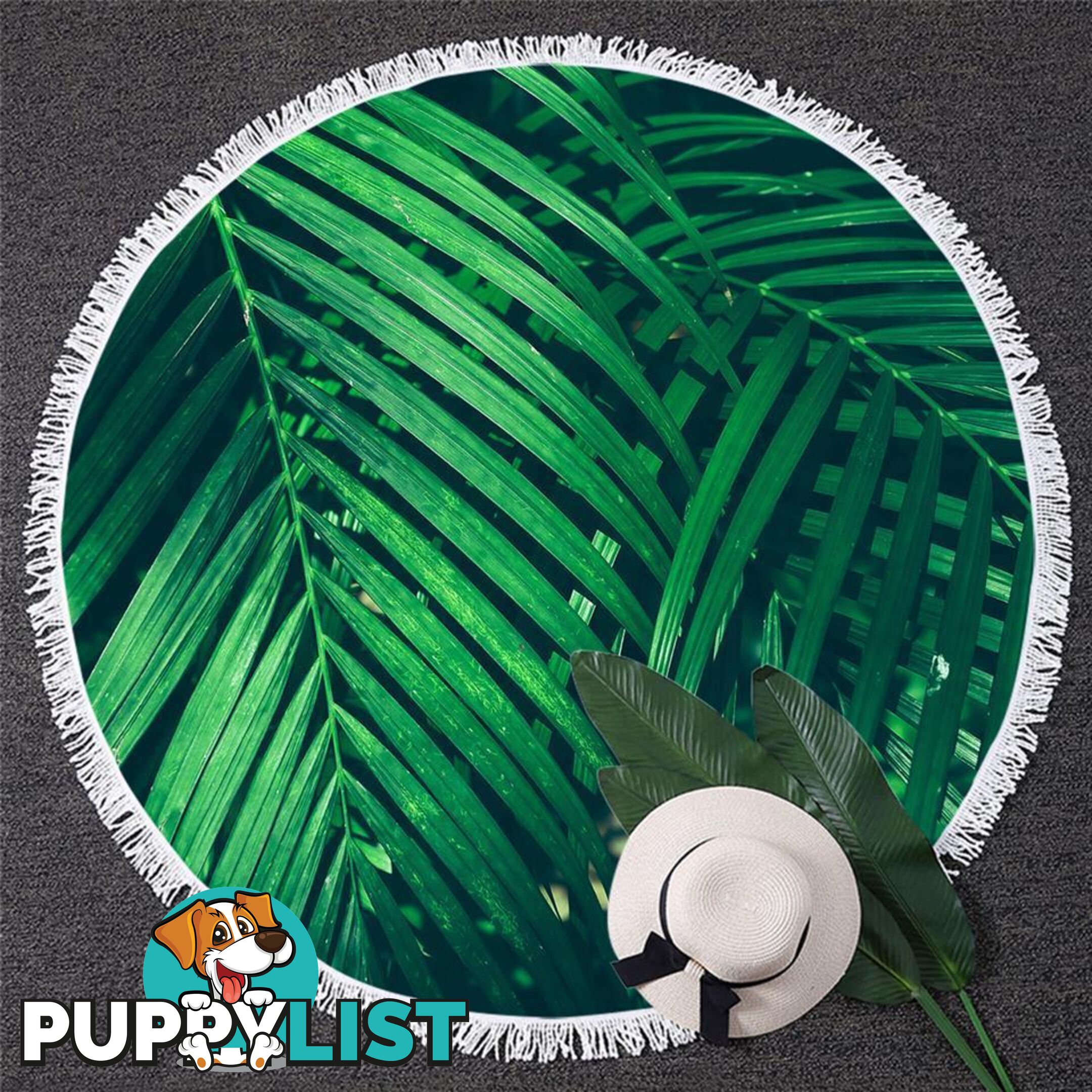 Palm Tree Leaves Beach Towel - Towel - 7427046333917