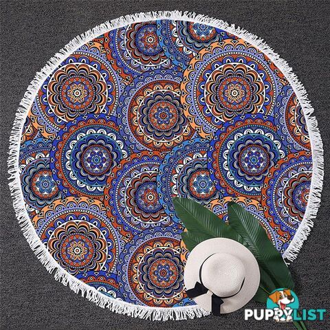 Mandala Circles Beach Towel - Towel - 7427046333542