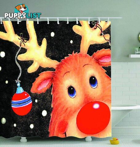 Reindeer Drawing Shower Curtain - Curtains - 7427046062794