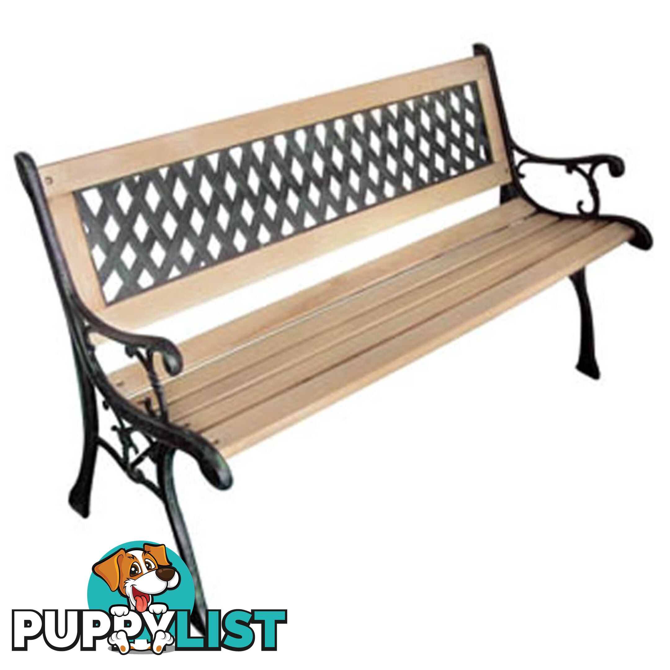 Garden Bench with Diamond-Patterned Backrest Nostalgic - Unbranded - 4326500413871