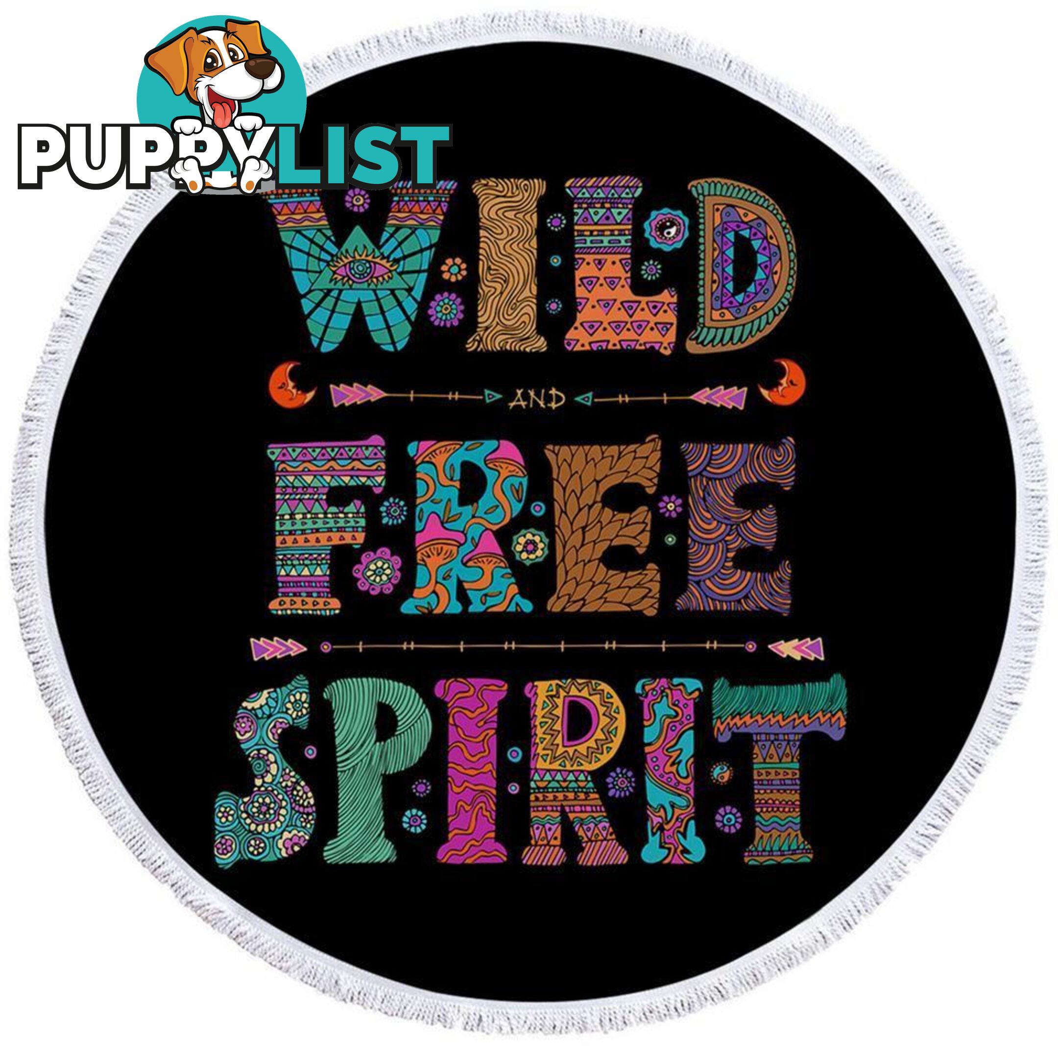 Black Background Wild Free Spirit Beach Towel - Towel - 7427046313353