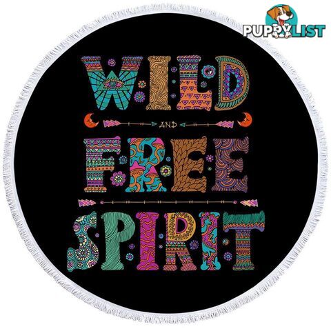 Black Background Wild Free Spirit Beach Towel - Towel - 7427046313353