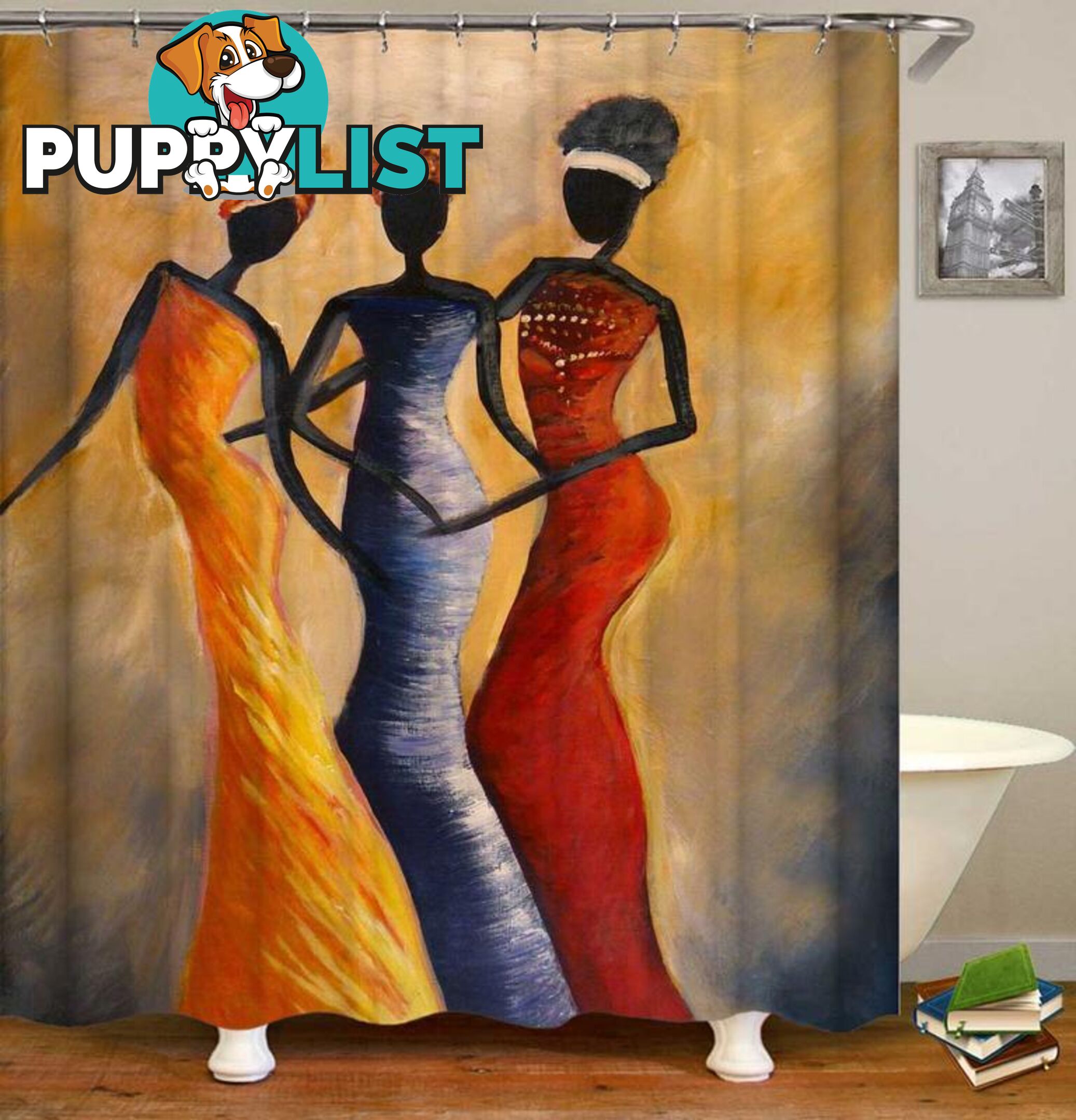 African Ladies Art Painting Shower Curtain - Curtain - 7427046050531