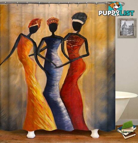 African Ladies Art Painting Shower Curtain - Curtain - 7427046050531