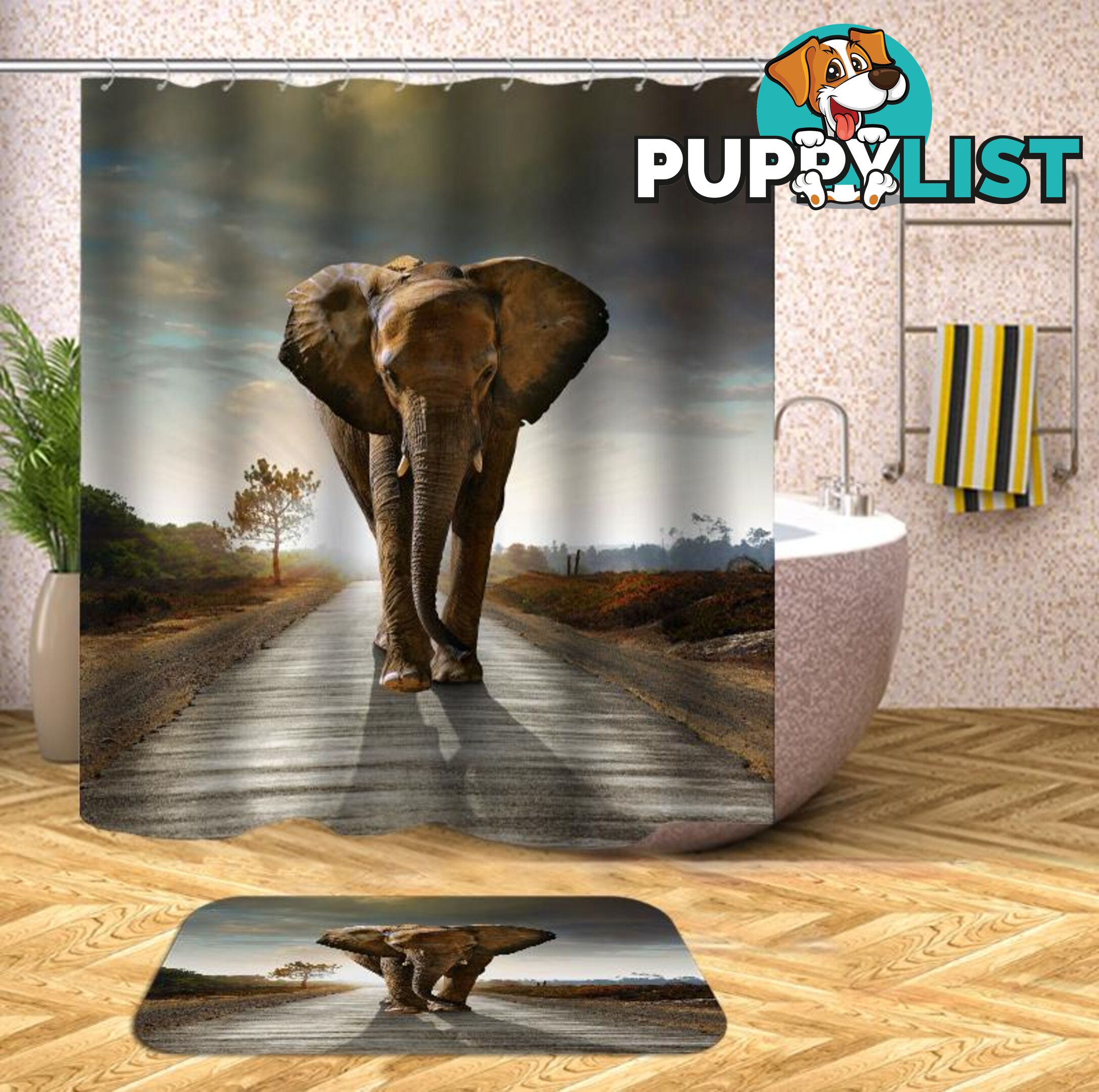 Elephant King Of The Road Shower Curtain - Curtain - 7427046034241