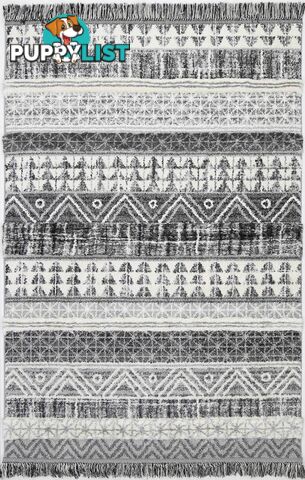 Mono Tribal Lines Cream Anthracite Rug - Unbranded - 7427046201964