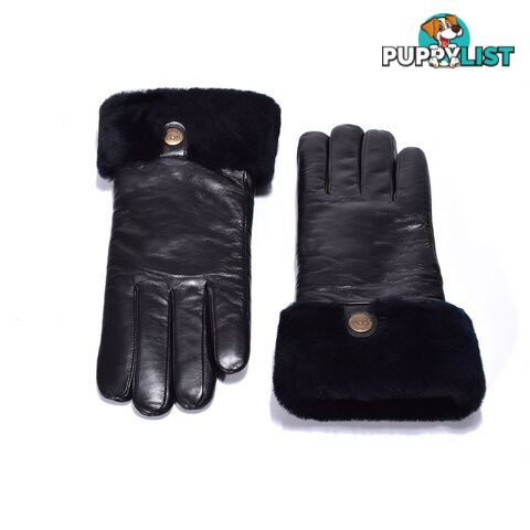 UGG Australian Sheepskin Leather Gloves Black Womens (Chloe) - UGG - 822427510029