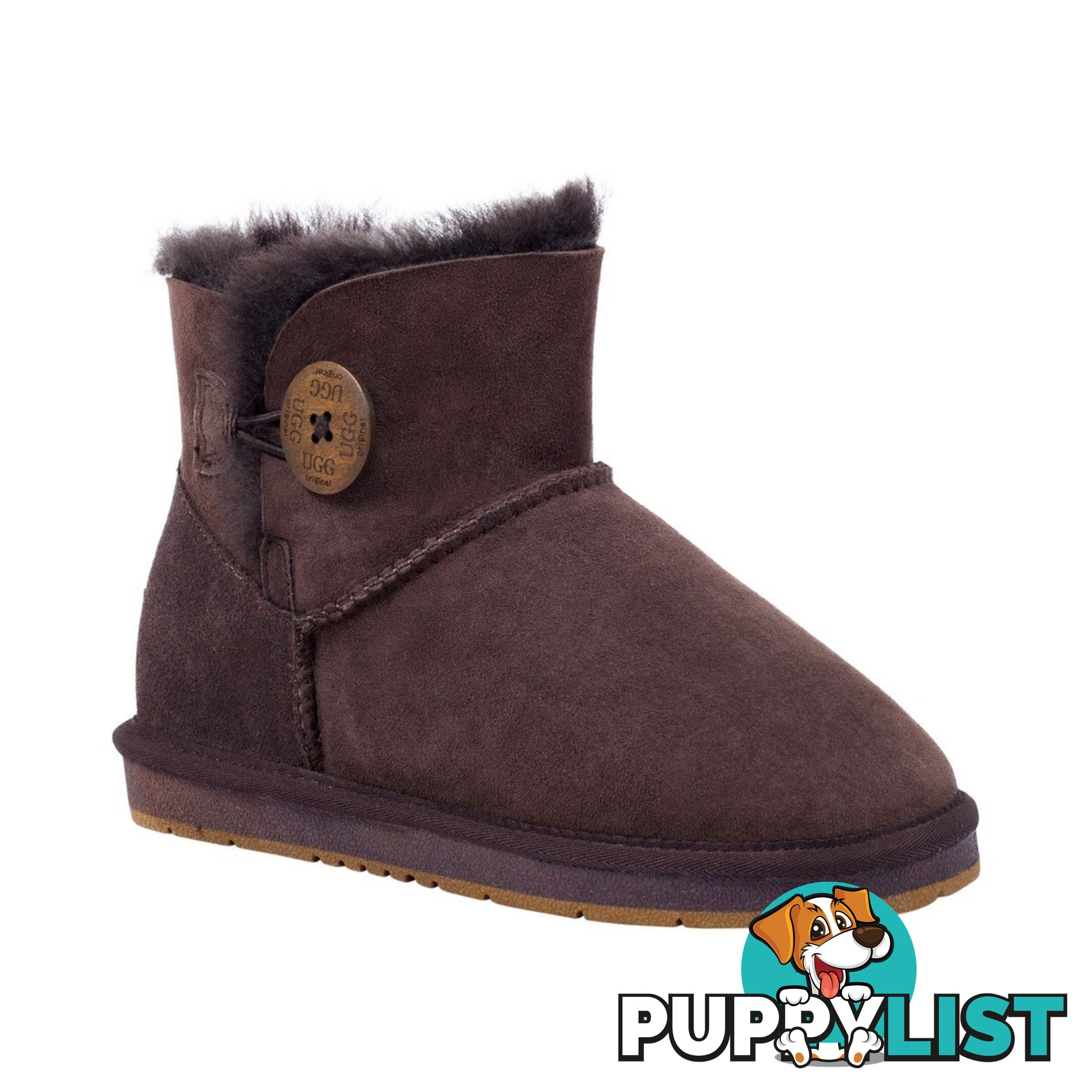 UGGS Mini Button Sheepskin Clove 5883 Unisex Chocolate - UGG - 822427509351