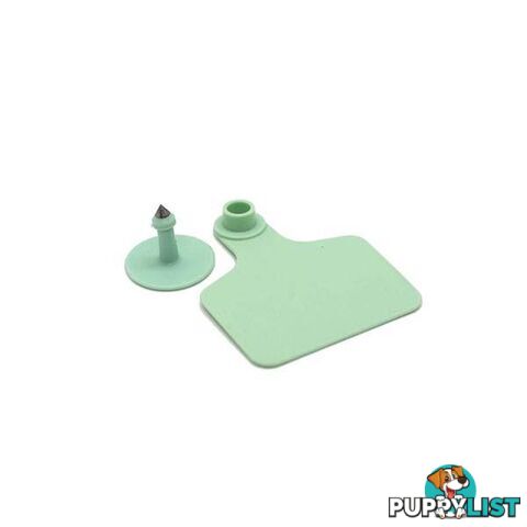 100X Cattle Ear Tags 6 X 7Cm Set Blank Green - Ear Tags - 7427046168182