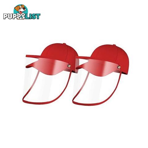 2X Outdoor Hat Anti Fog Dust Saliva Cap Face Shield Cover Kids Red - Unbranded - 9476062095789