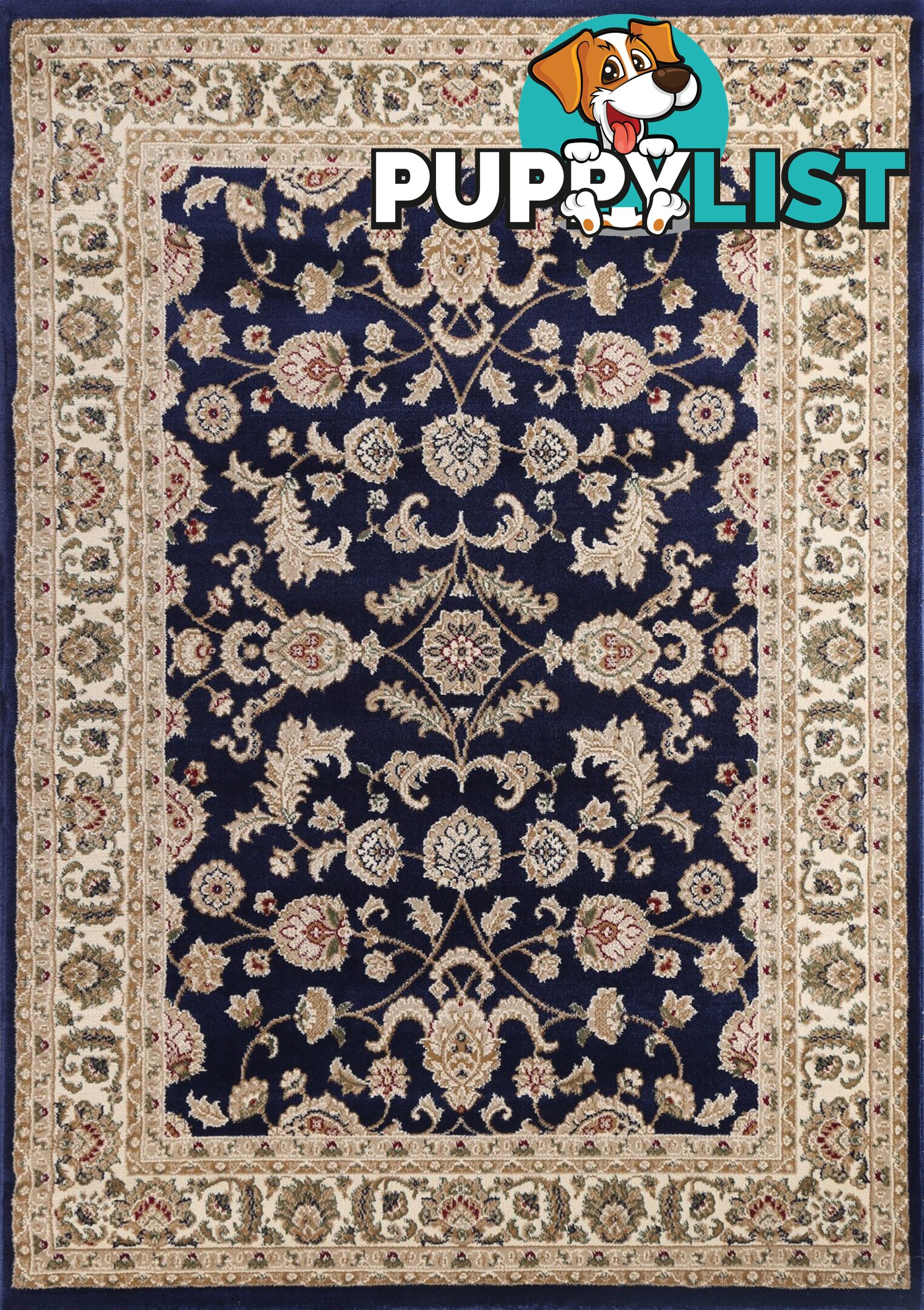 Ash Navy Cream Rug - Unbranded - 4344744432519