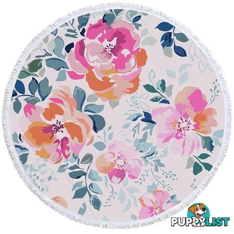 Pastel Flowers Beach Towel - Towel - 7427046339568