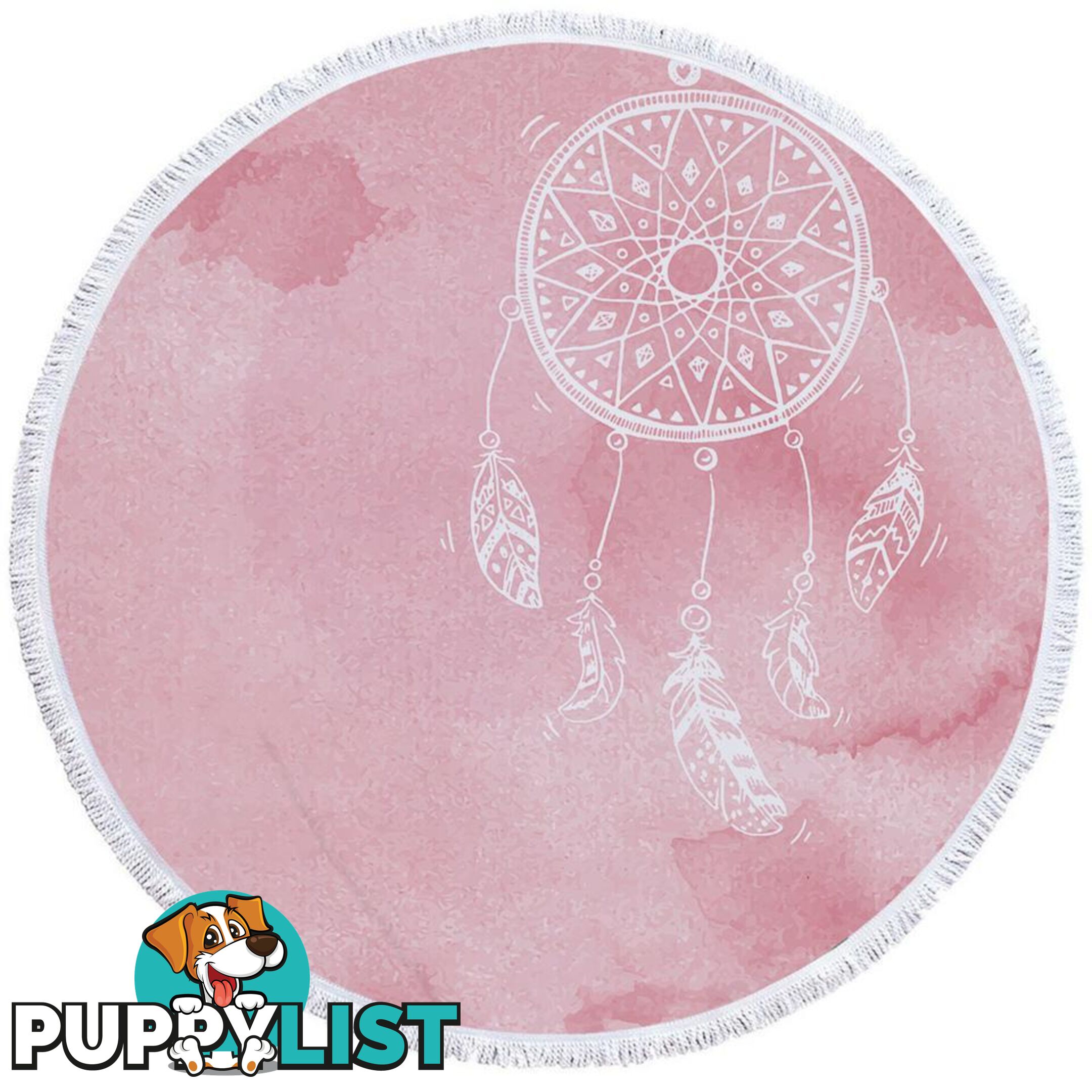 Pinkish Background Mandala Beach Towel - Towel - 7427046312073