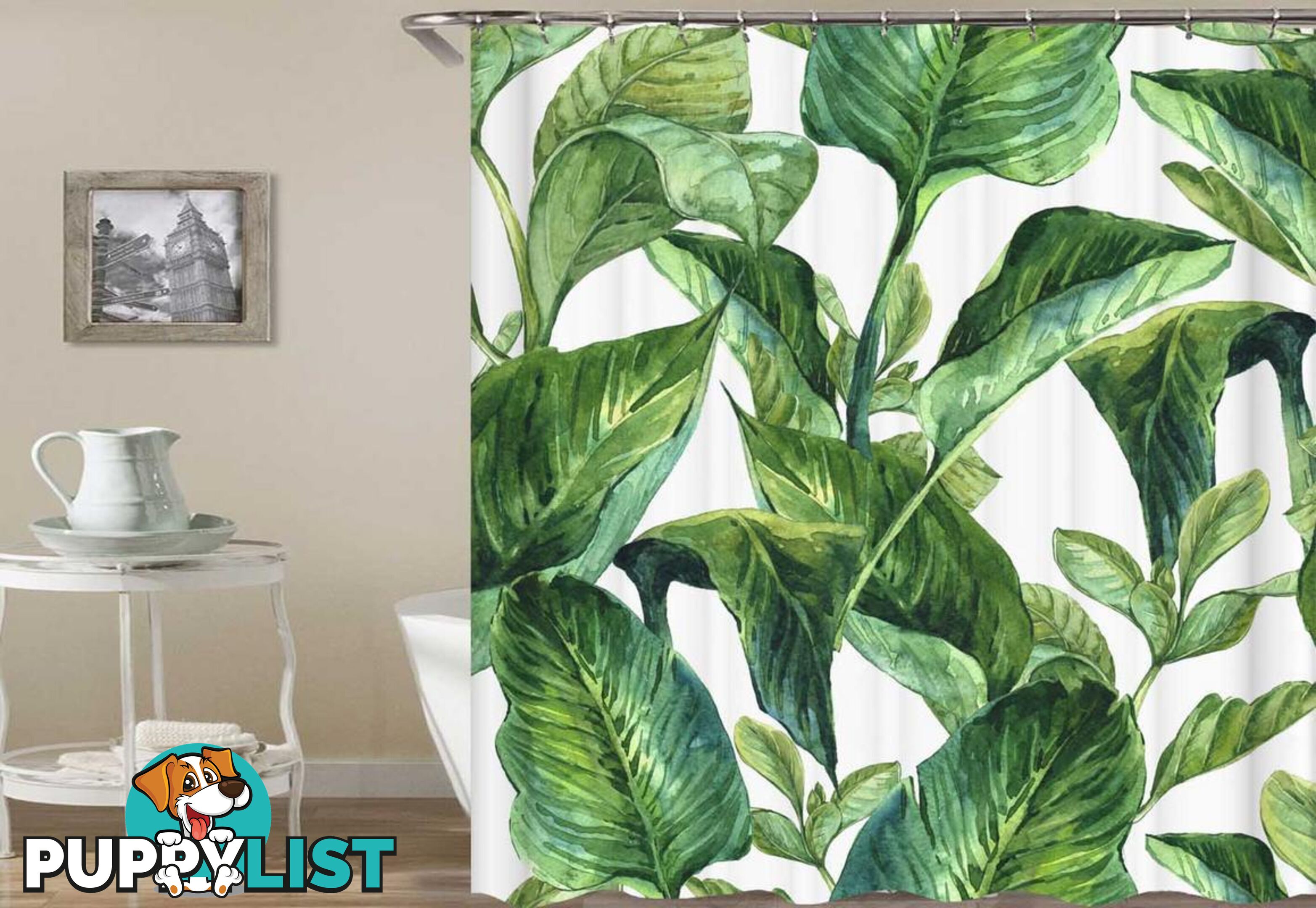 Bird Of Paradise Fresh Leaves Shower Curtain - Curtain - 7427046071529